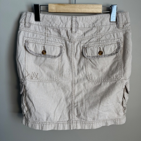 EDC by Esprit Women's 6 Striped Cargo Mini Skirt Cream/Beige Pockets Festival - Picture 4 of 12